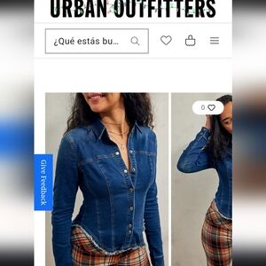 Urban Outfitters Fitted Denim Top, L